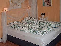 Sleep nicely in our Wonderland bed in Himmelrommet,  a room for up to 4 persons in two double beds.